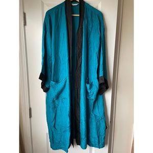 Dior vintage teal silk robe